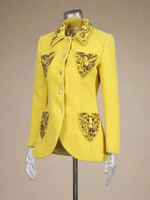 Luxury Beaded Wool-Blend Blazer